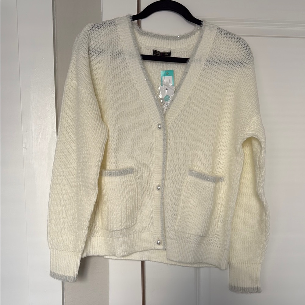 Elegant Cream Cardigan Sweater